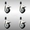 Service Caster 4 Inch 316SS Black Poly Swivel 1-5/8 Inch Expanding Stem Caster Set Lock Brake SCC-SS316TTLEX20S414-PPUB-BLK-158-4 - alternate 4